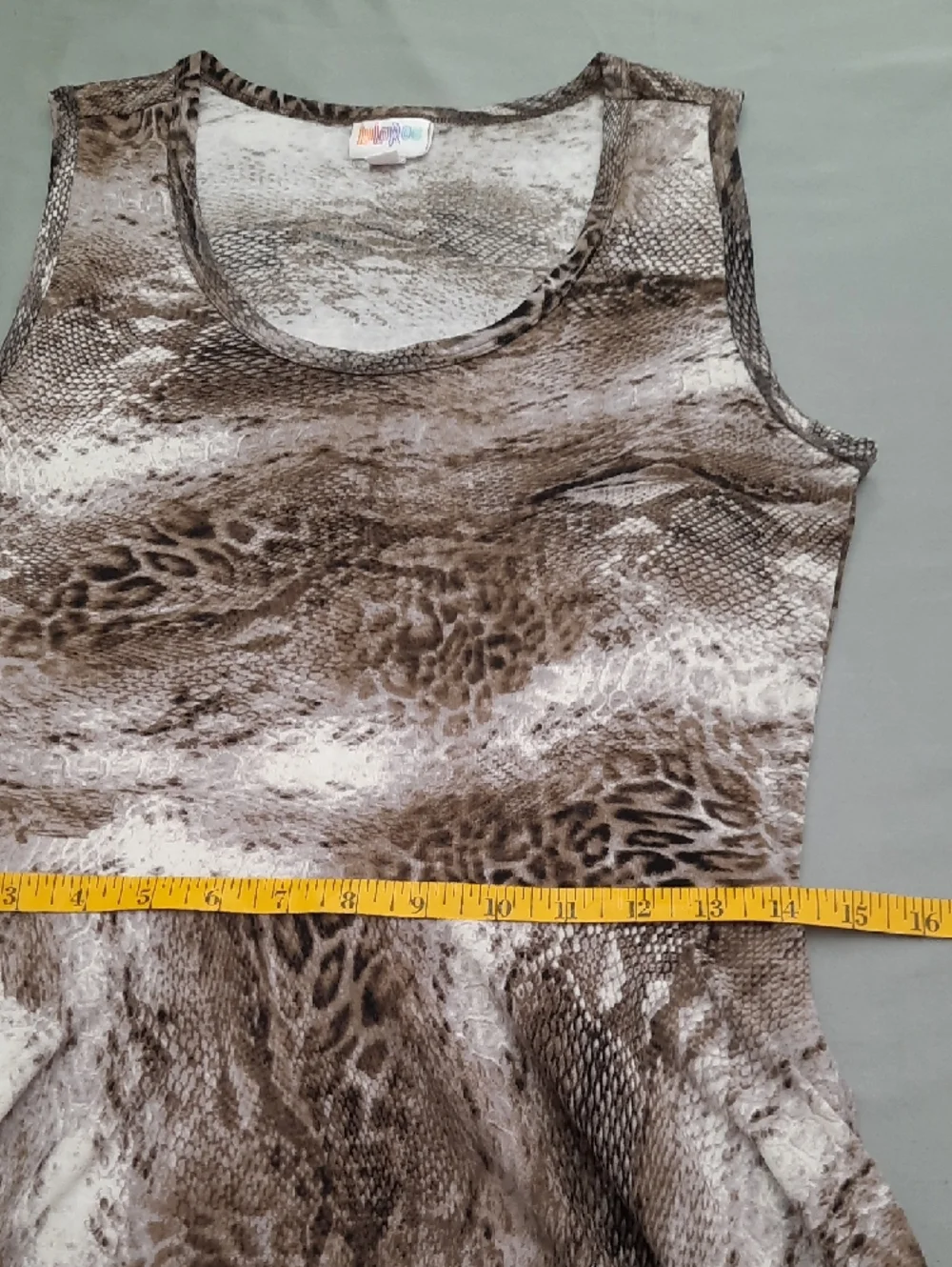 LuLaRoe's Sleeveless Brown Animal-Print Fit & Flare Dress - Size M - Picture 7 of 9